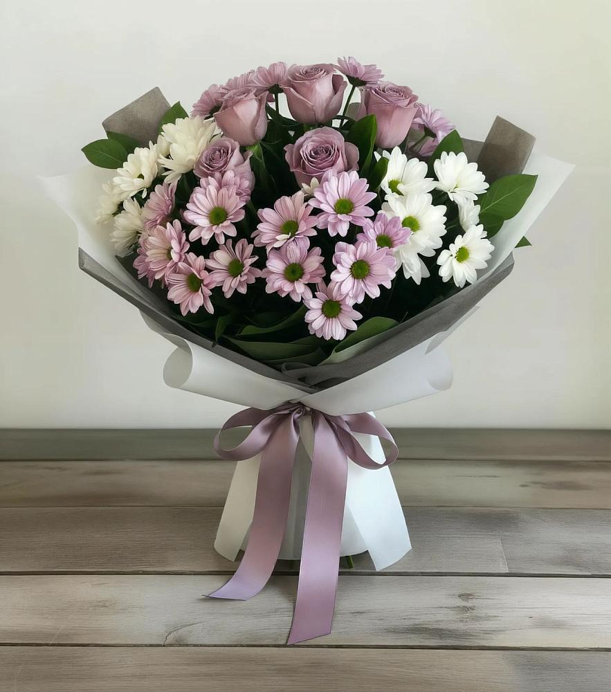 Букет цветов из: Хризантемы и Розы в Улан-Удэ