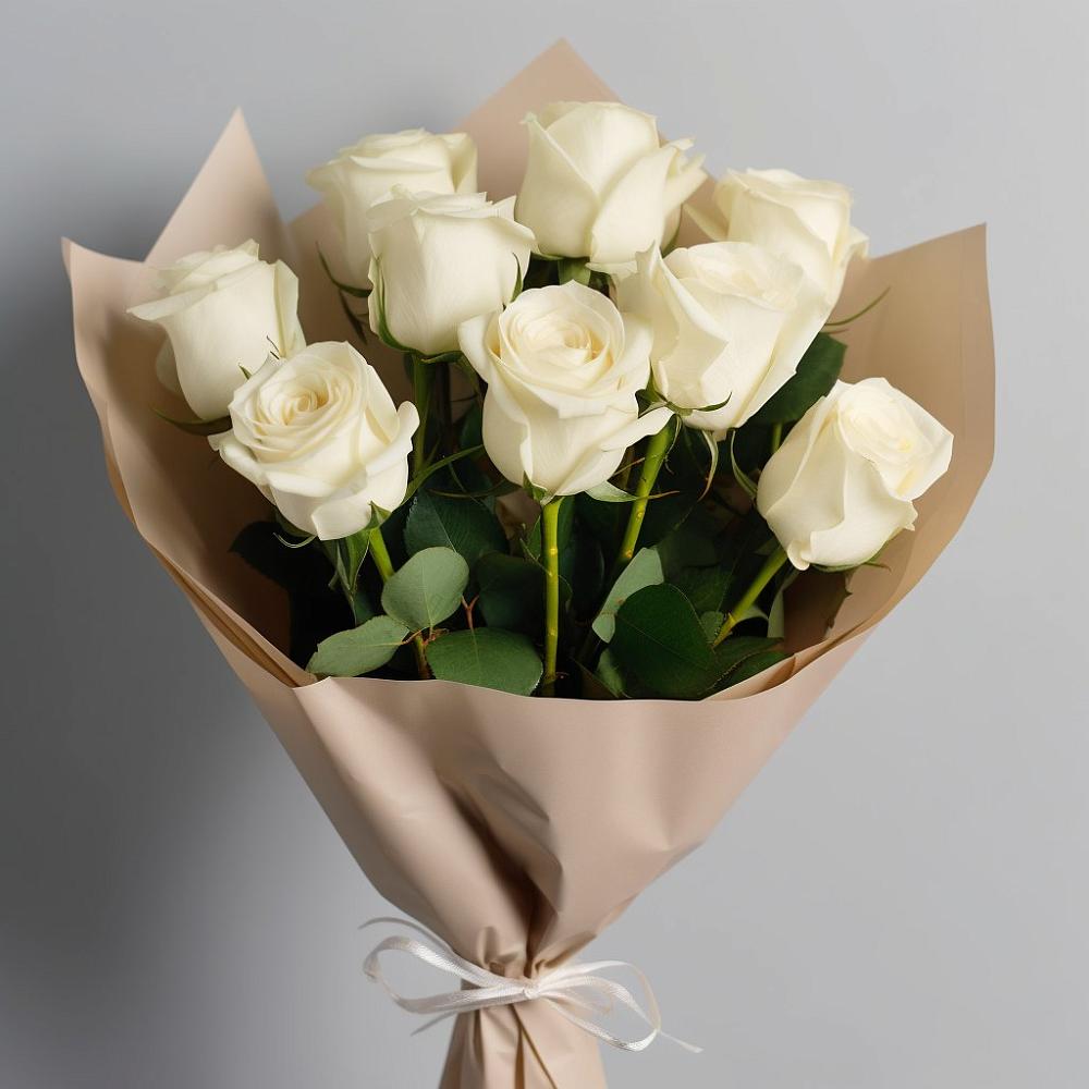 Букет 9 Белых роз Эдлесс Лав в Улан-Удэ