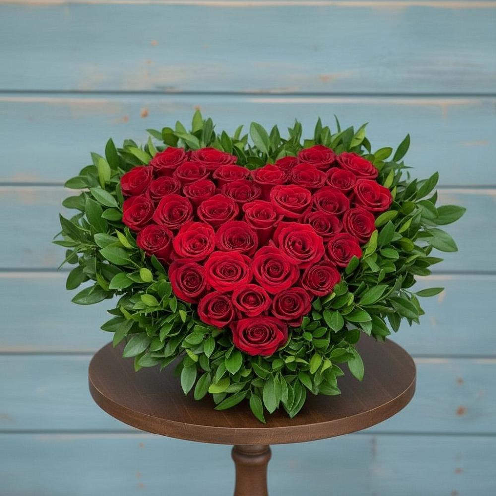 Цветочная композиция из Розы в виде сердца в Улан-Удэ