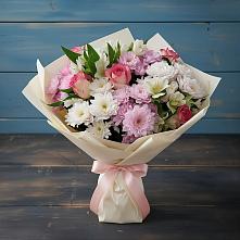 Букет цветов из:  Хризантемы, Альстромерии и Розы в Улан-Удэ