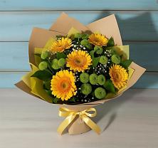 Букет цветов из:  Герберы и Хризантемы в Улан-Удэ
