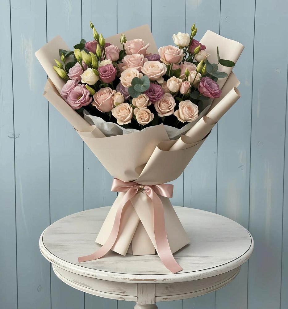 Букет цветов из: Розы и Лизиантусы в Улан-Удэ