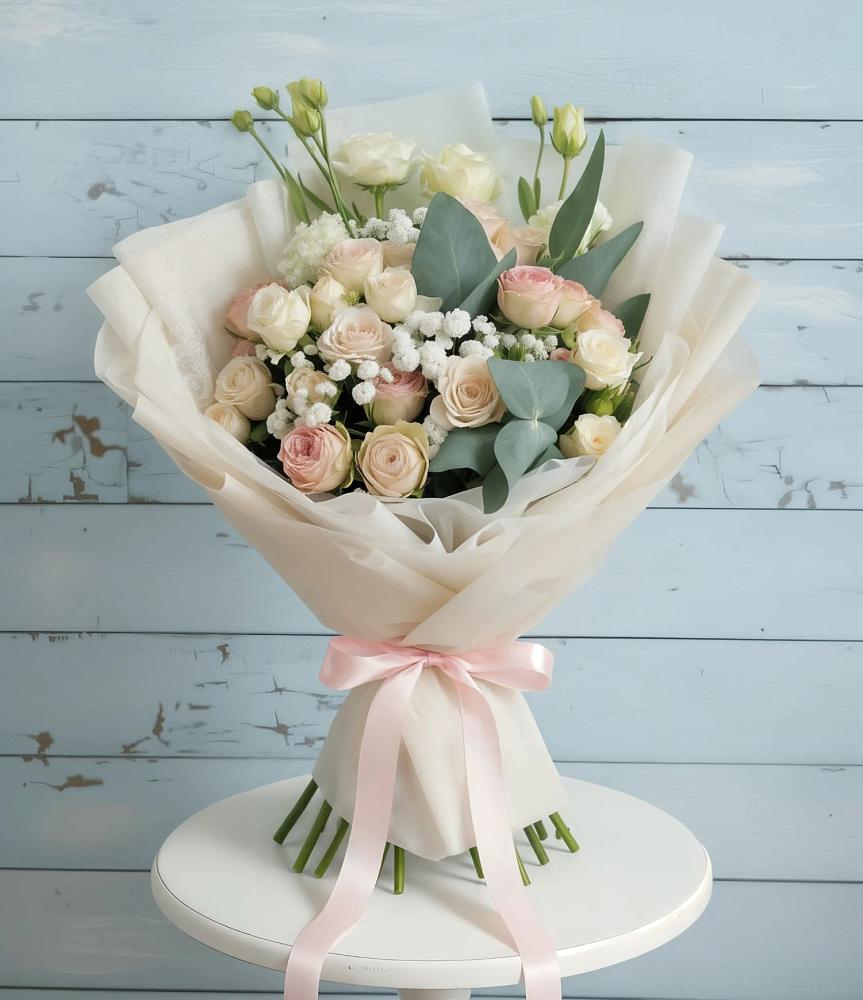 Букет цветов из: Розы и Лизиантусы в Улан-Удэ