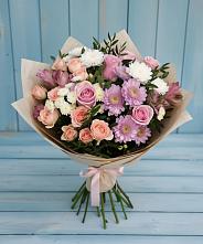 Букет цветов из:  Хризантемы, Розы и Альстромерии в Улан-Удэ