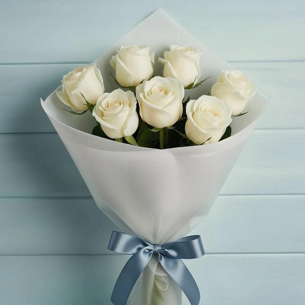Букет 7 Белых роз Эдлесс Лав в Улан-Удэ
